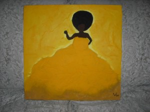 wood, linen, and acrylic paint