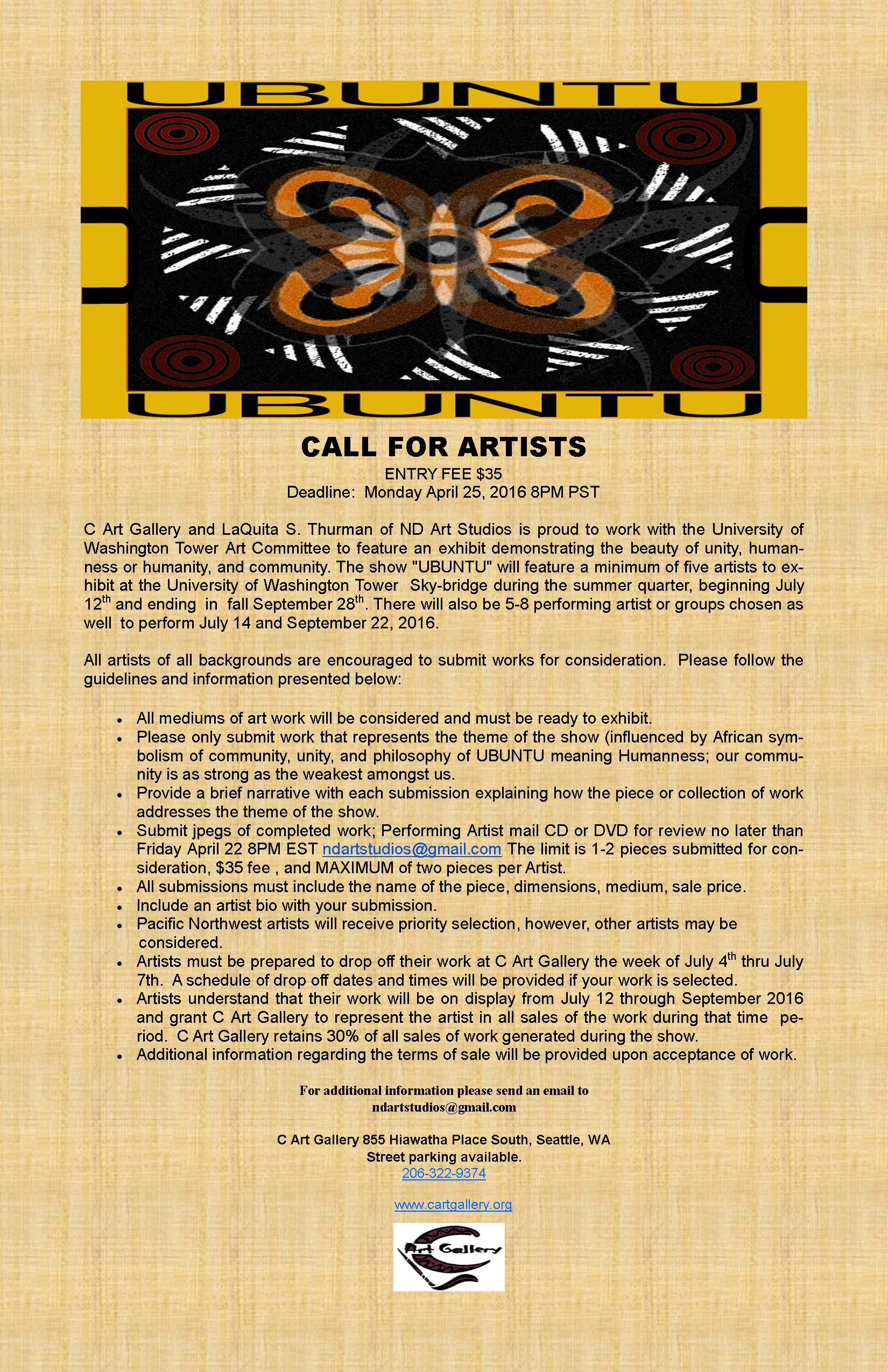 UBUNTU 2016_Artist Call